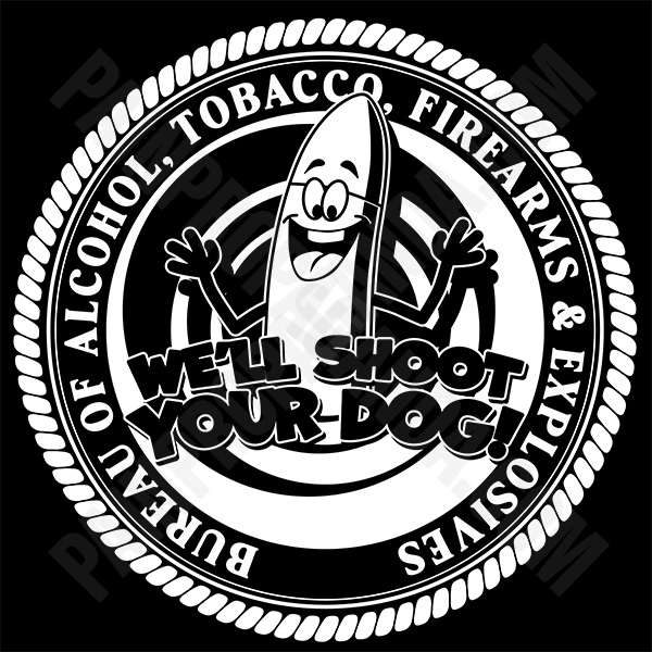 A closeup view of the seal from the anti-ATF t-shirt