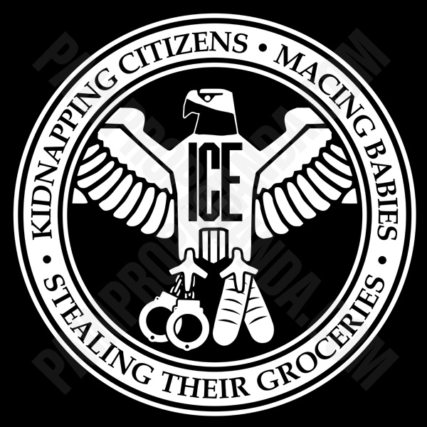 A closeup view of the seal from the anti-ICE t-shirt