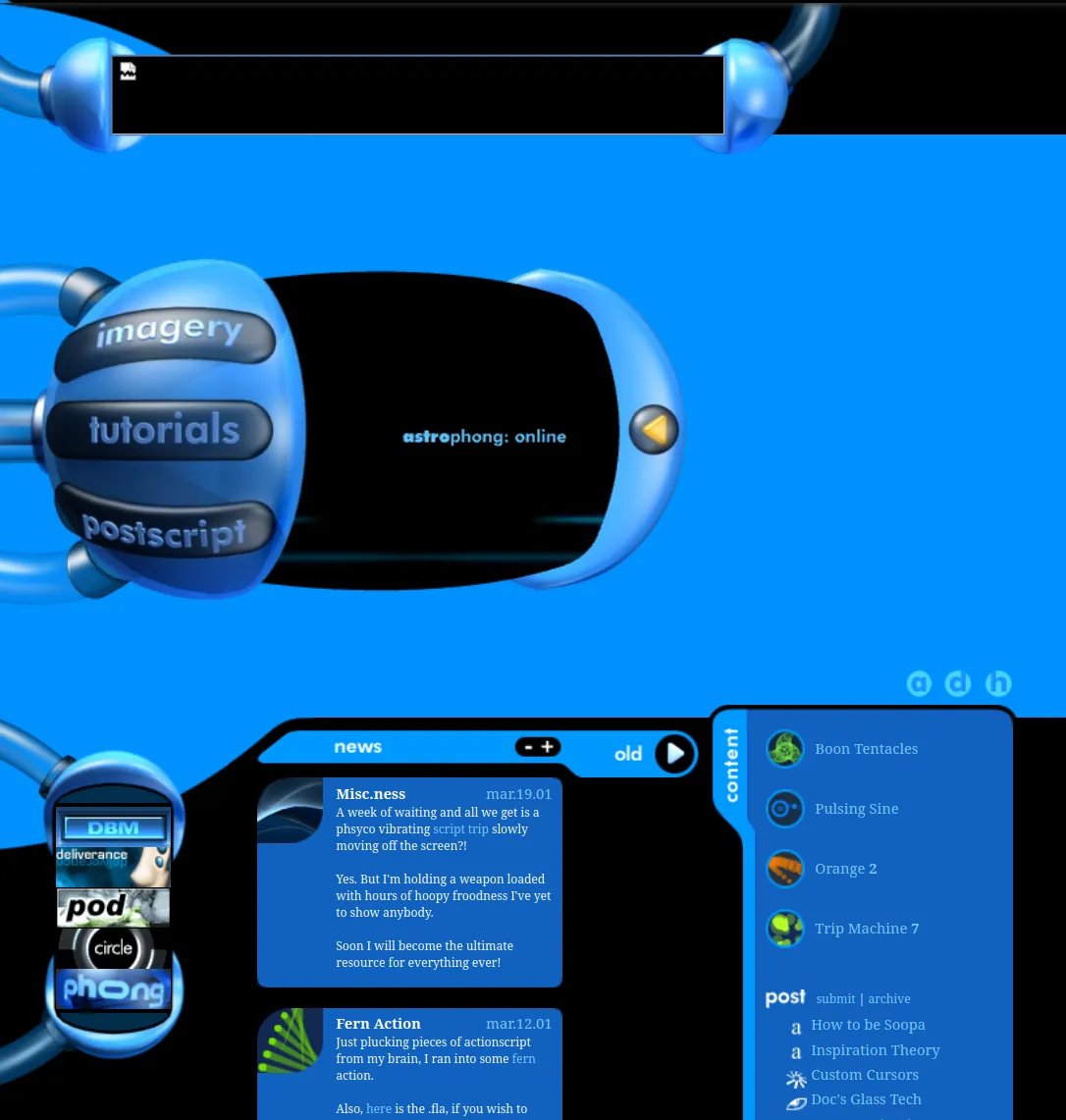 A screenshot of the Phong.com website from 2001